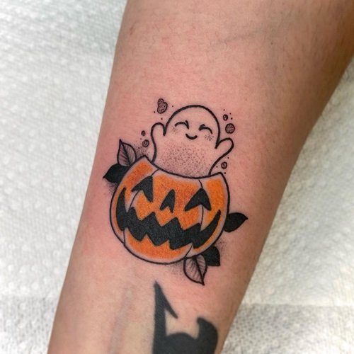 Ghost in a Pumpkin tattoo ideas