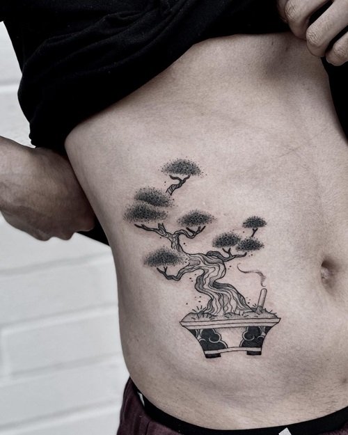 Little Bonsai Tree Side Body Ink tattoo