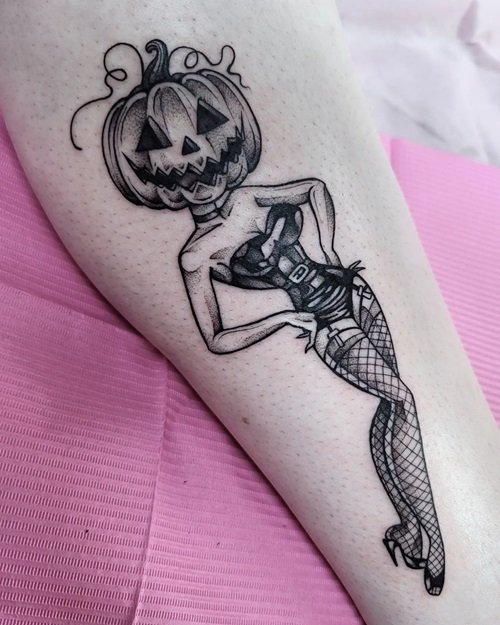 Pumpkin Pinup Girl tattoo idea