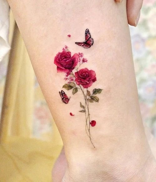 rose petal tattoo 3