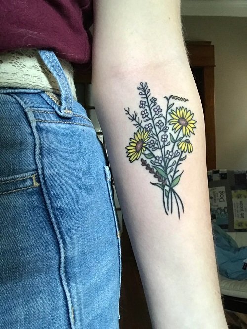 wildflower tattoo ideas 7