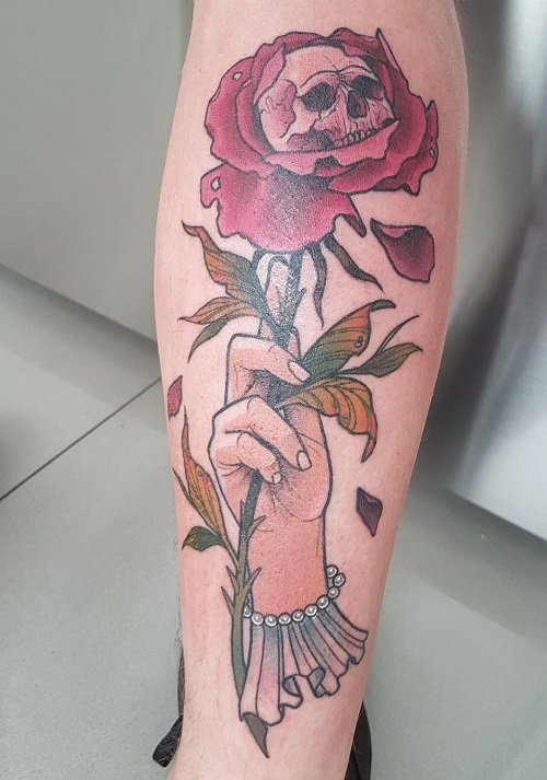 rose petal tattoo 4