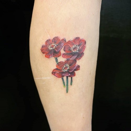 cosmos flower tattoo 2