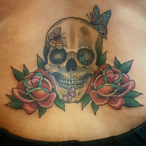 skull and rose tattoo ideas 4