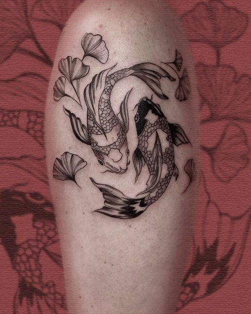 ginnkgo leaf tattoo ideas 7