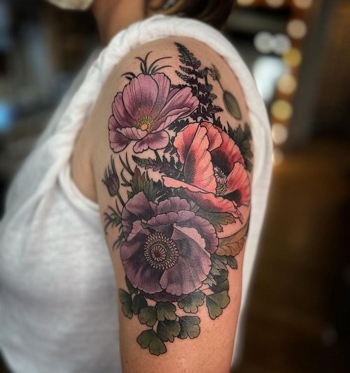 cosmos flower tattoos 19