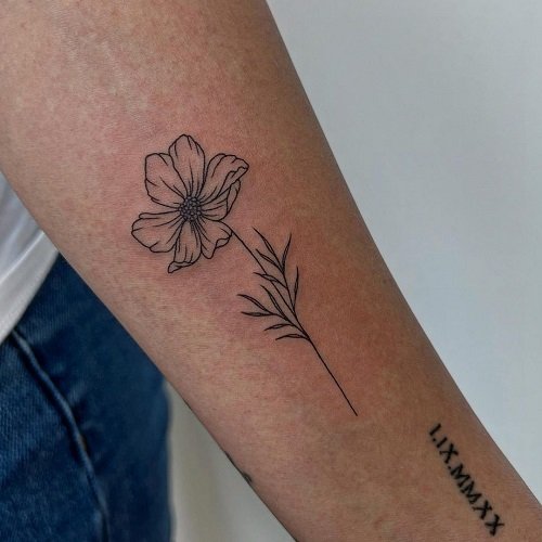 cosmos flower tattoo 5