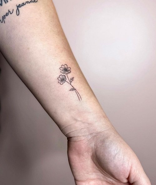 cosmos flower tattoo 14