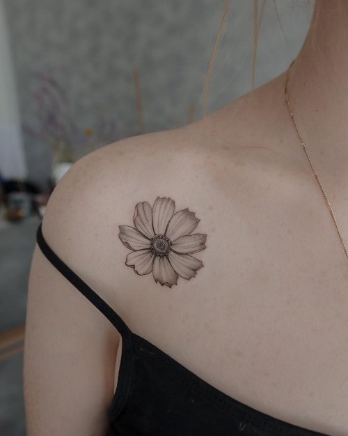 cosmos flower tattoo 11