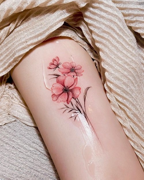 cosmos flower tattoo 9
