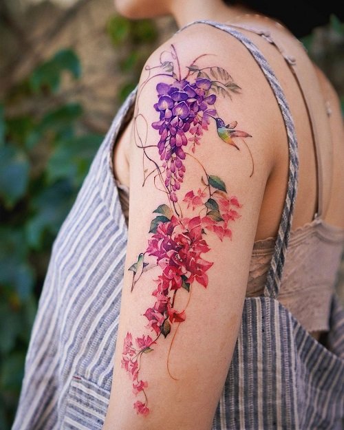 wisteria tattoo ideas 13