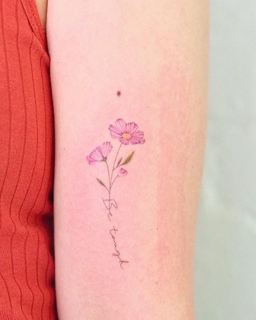 cosmos flower tattoo 6