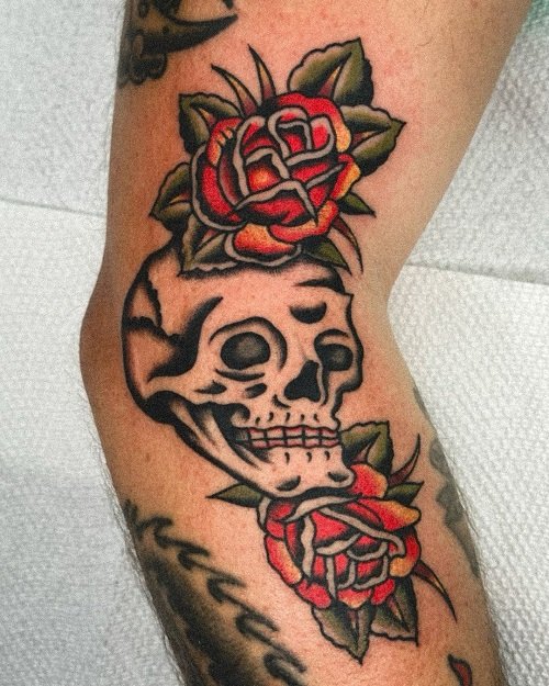 skull and roses tattoos 12