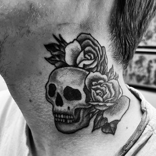 skull and rose tattoos 13