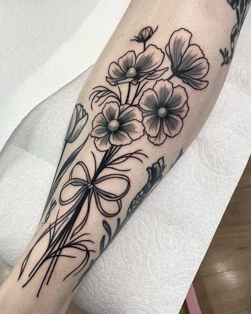 cosmos flower tattoo 4