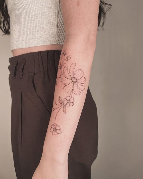 cosmos flower tattoos 16
