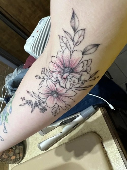 cosmos flower tattoo 3