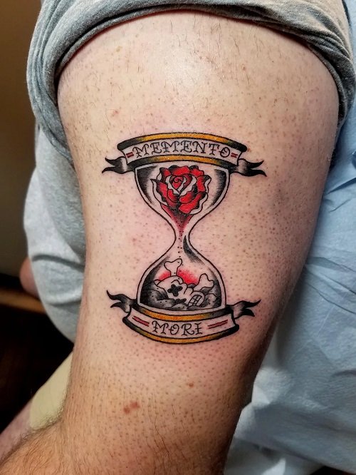 skull and rose tattoos 7