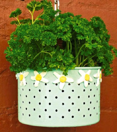 diy hanging baskets for herbs 9