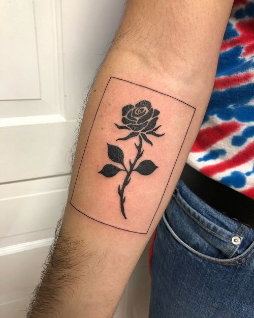 all black rose tattoo design