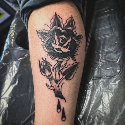 trending black rose tattoos 3