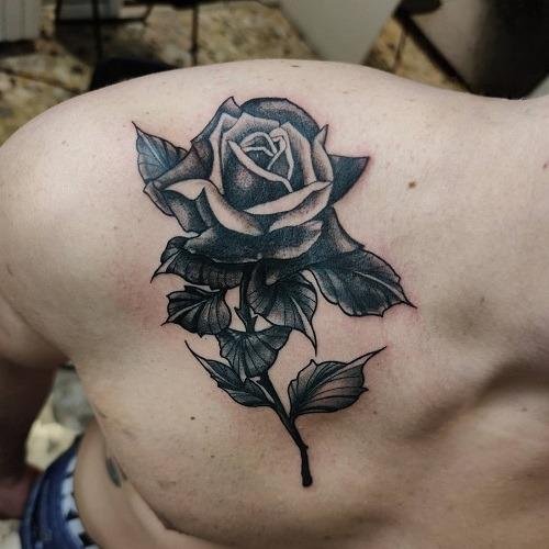 top black rose flower tattoo 3
