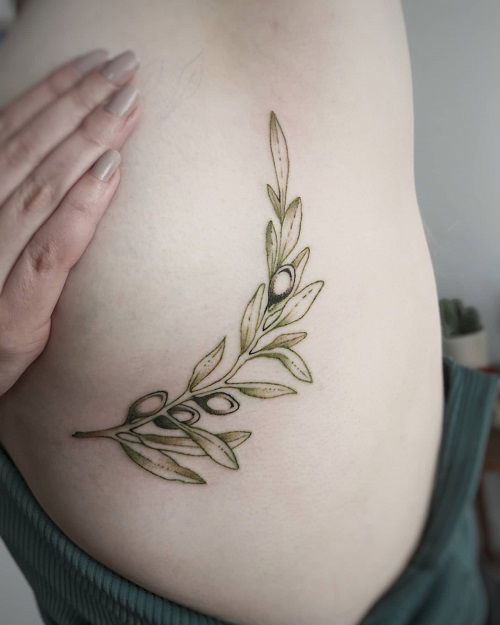 green olive branch tattoo