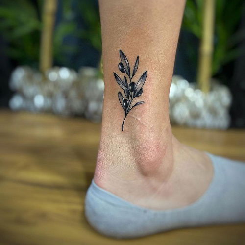 popular olive branch tattoo idea 2