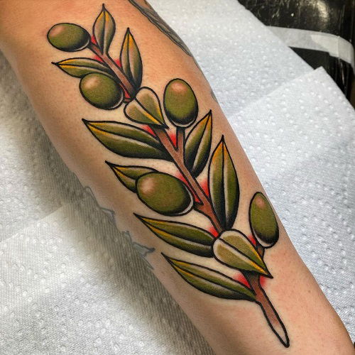 green olive branch ink
