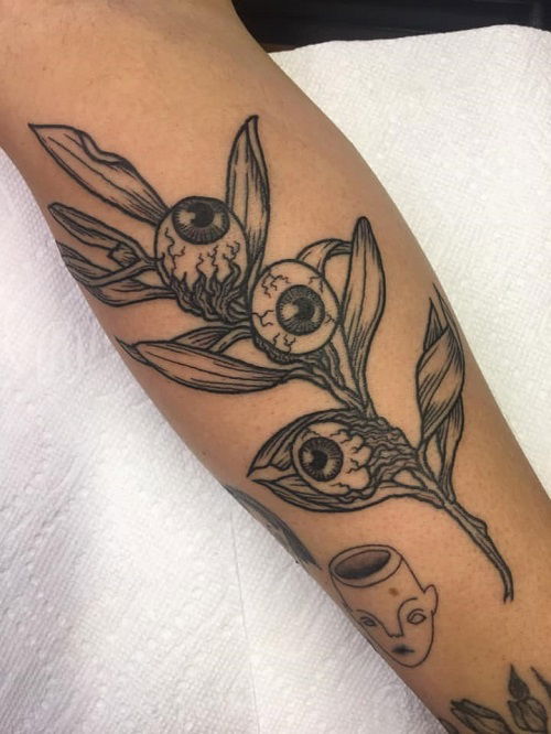 eyeball olive branch tatoo