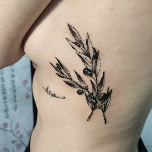 Greek olive branch tattoo 1