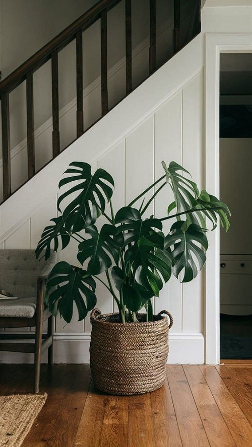 Monstera Near the landing of the Stairs