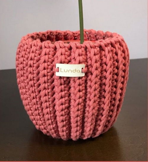 Picket Fence Crochet Pot Cover